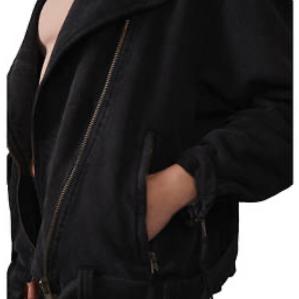 Free People Black Oversized Moto Jacket - Picture 5 of 6